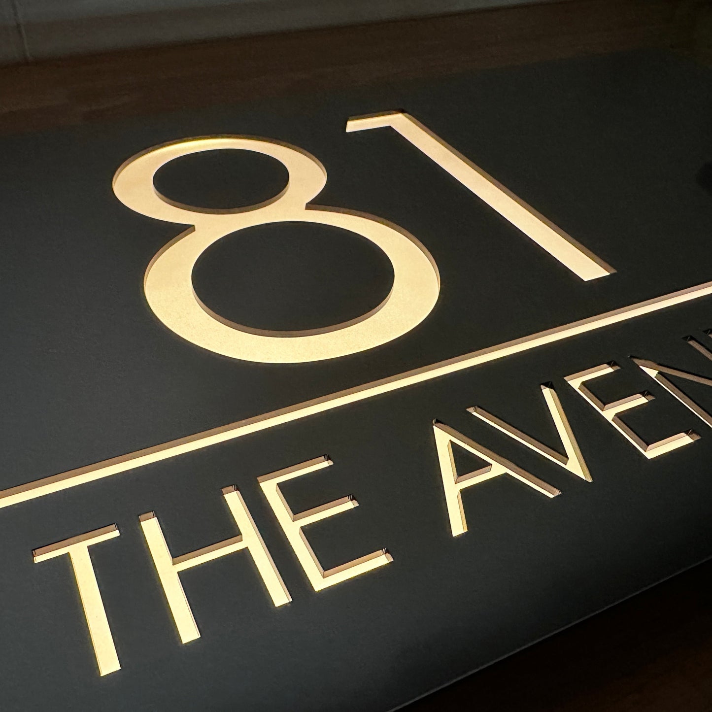 Illuminated House Number Sign - Landscape - Style 1