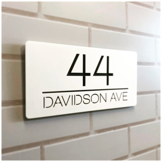 Dual Layer Perspex Acrylic Laser Cut House Number Sign.