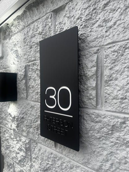 Illuminated House Number - Portrait - Style 1
