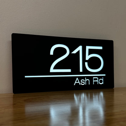 Illuminated House Number - Landscape - Style 4
