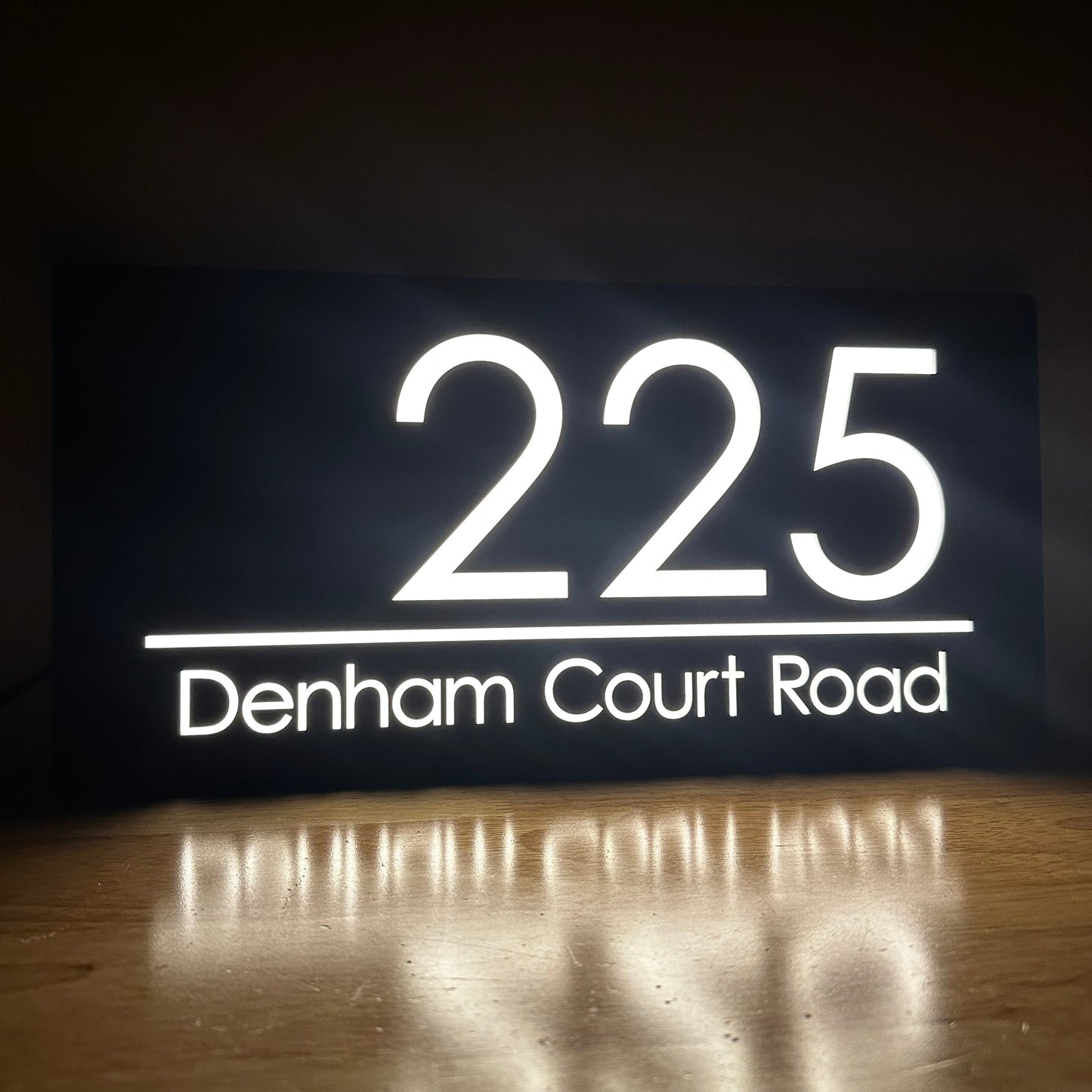 Illuminated House Number Sign - Landscape - Style 1