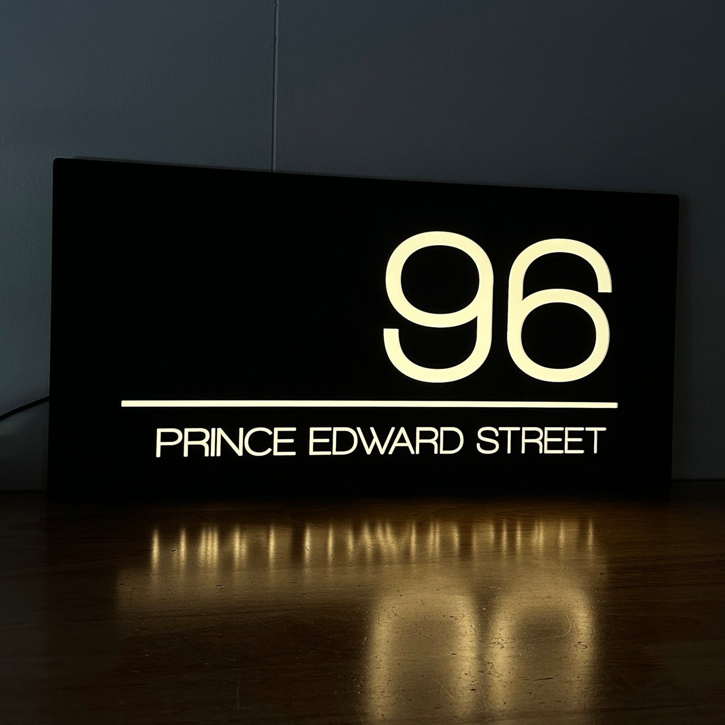 Illuminated House Number Sign - Landscape - Style 1