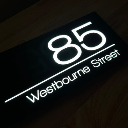 Illuminated House Number - Landscape - Style 4