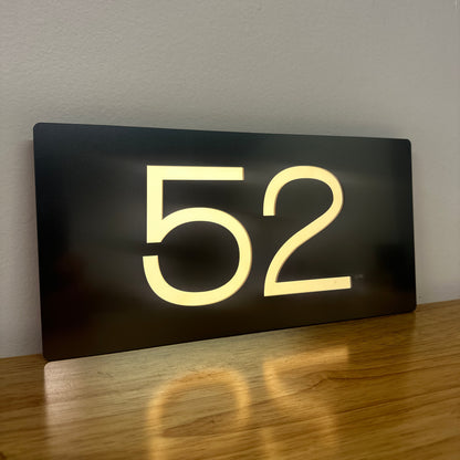 Illuminated House Number - Landscape - Style 3