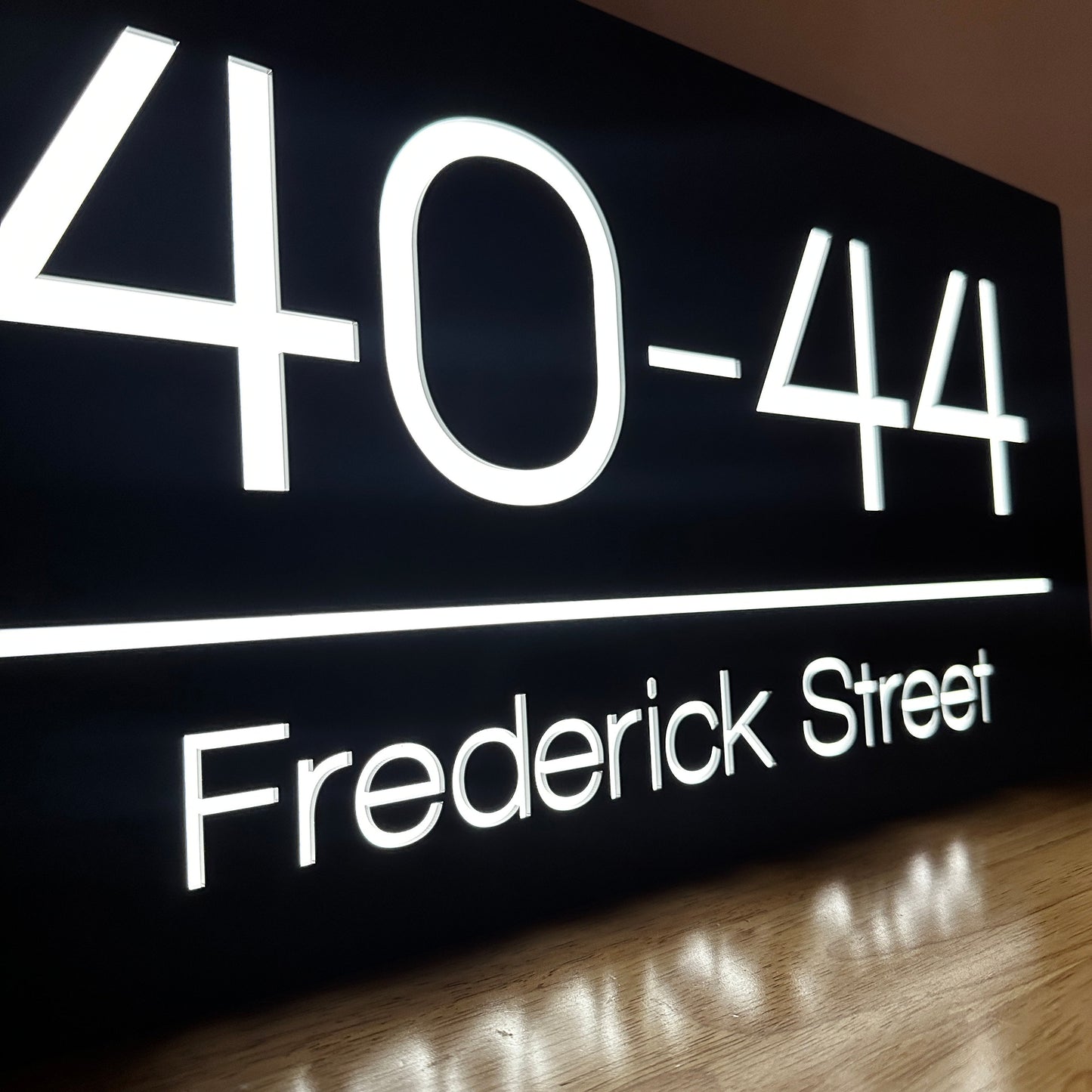 Illuminated House Number Sign - Landscape - Style 1