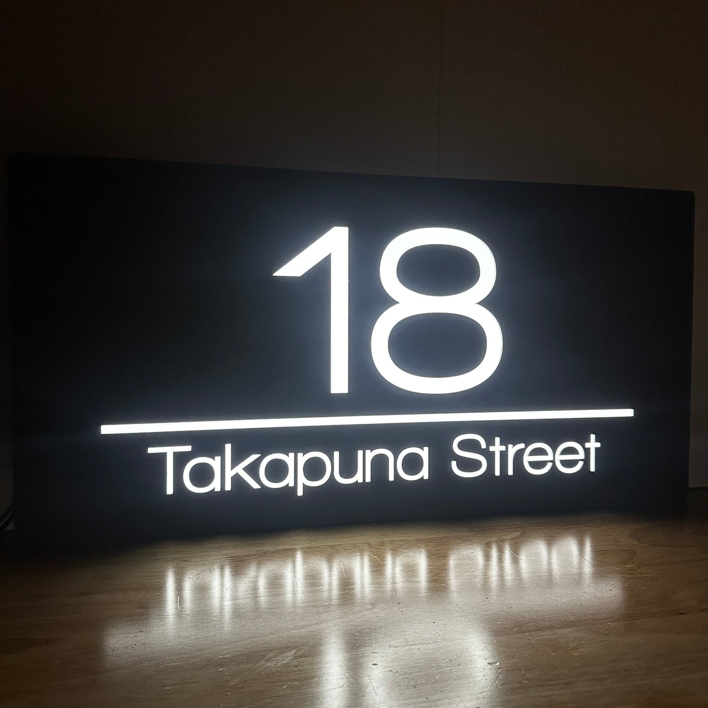 Illuminated House Number Sign - Landscape - Style 1
