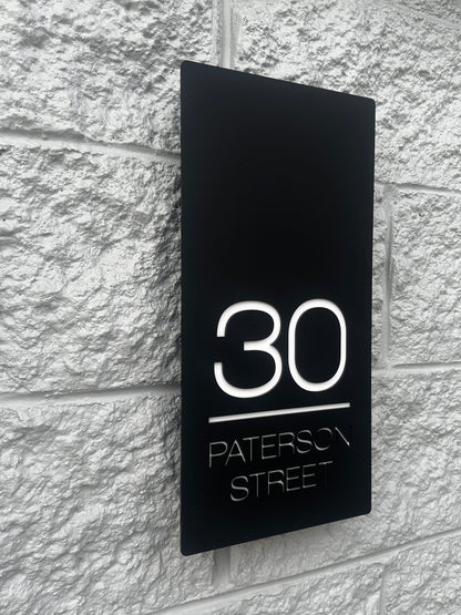 Illuminated House Number - Portrait - Style 1