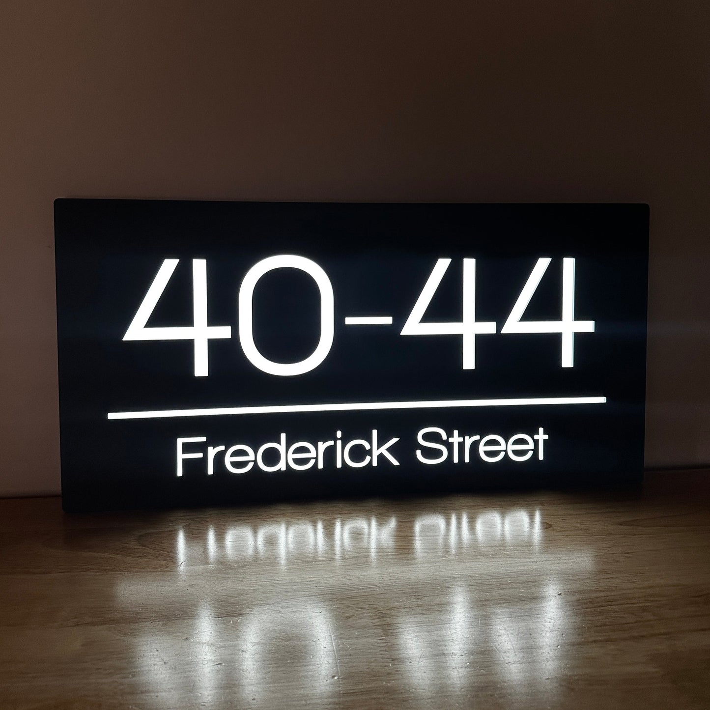 Illuminated House Number Sign - Landscape - Style 1