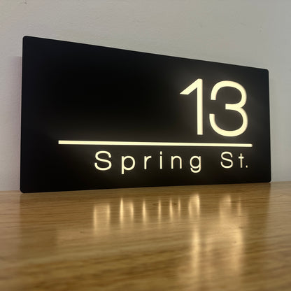 Illuminated House Number - Landscape - Style 4