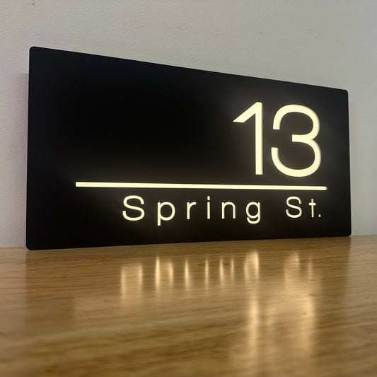 Illuminated House Number - Landscape - Style 4