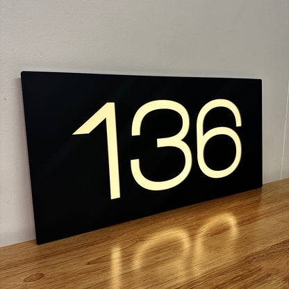 Illuminated House Number - Landscape - Style 3