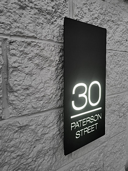 Illuminated House Number - Portrait - Style 1