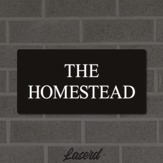 Laserd Illuminated LED House Number Sign - Customisable - Custom Text 
