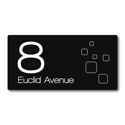 Illuminated House Sign - Square Geometric