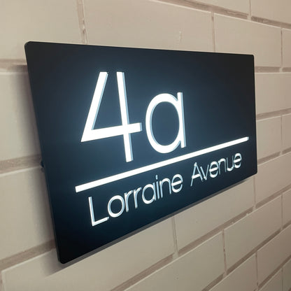 Illuminated House Number - Landscape - Style 4